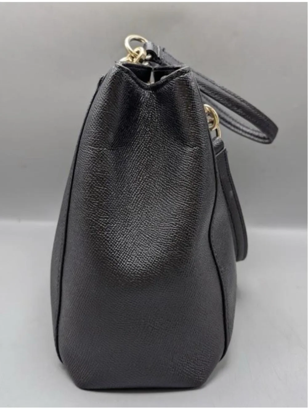 Coach Black Minetta Satchel Crossgrain Leather Handbag Crossbody Purse COA EUC!
